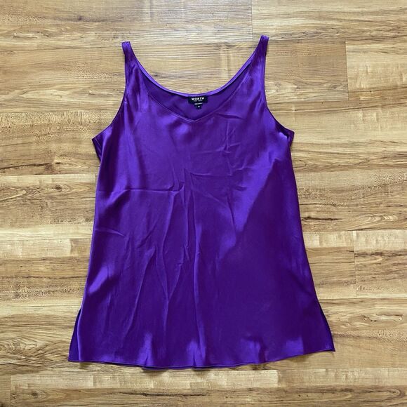 WORTH NY 12 NWT Purple Silk Long Babydoll Camisole Top Coquette Girl Deadstock - Picture 13 of 16